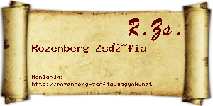 Rozenberg Zsófia névjegykártya